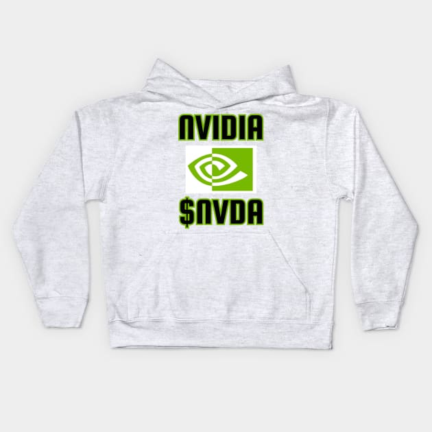 Nvidia $NVDA Buy Hold Stock Kids Hoodie by AtlanticFossils